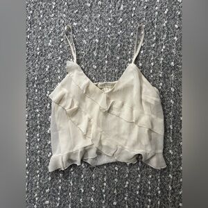 Women’s Cream Ruffled Camisole